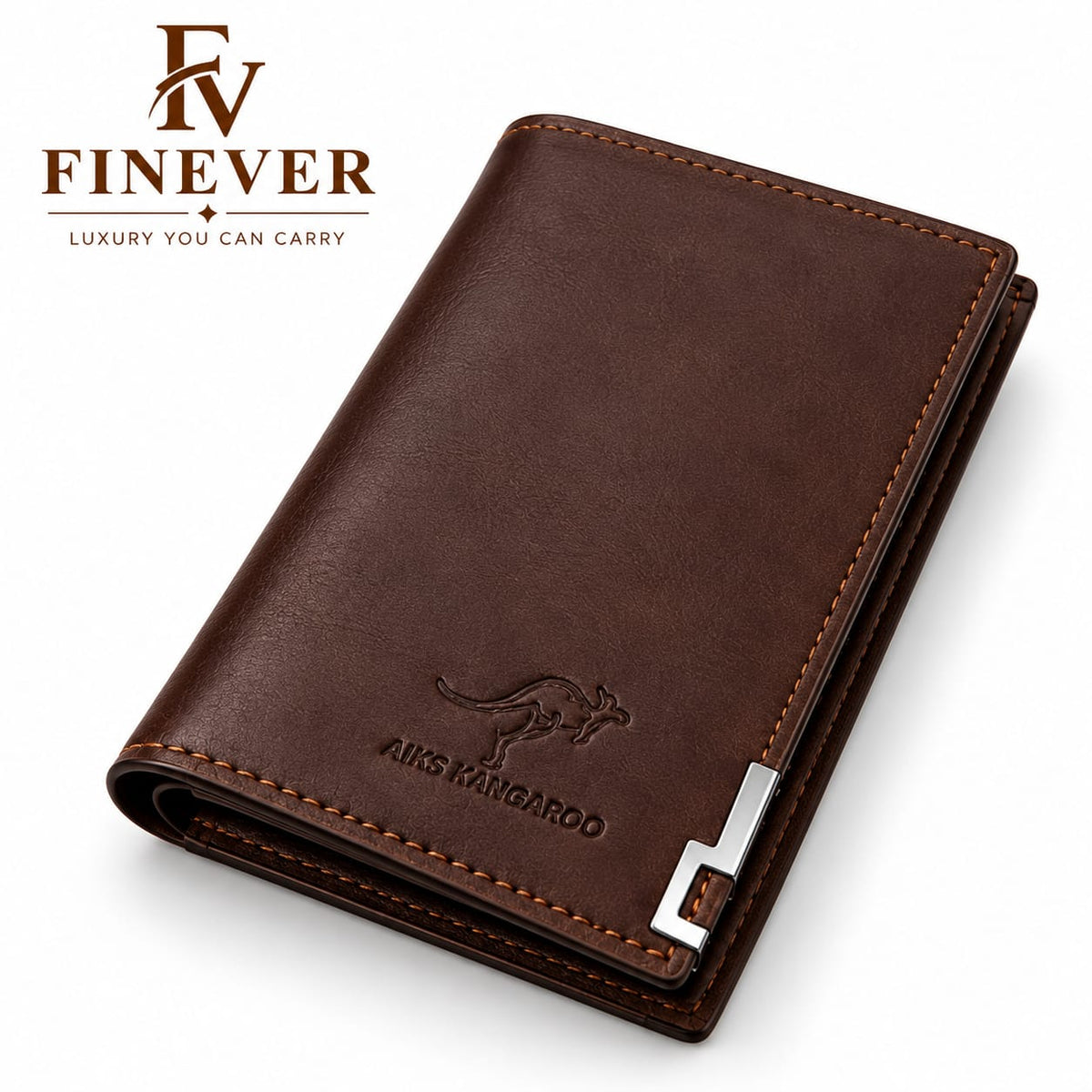 AKS Kangaroo Men's Dark Brown Wallet – Classic Bifold Design