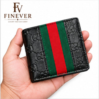 FINEVER Men's Premium Black Bifold Wallet – Multi-Card Holder Design