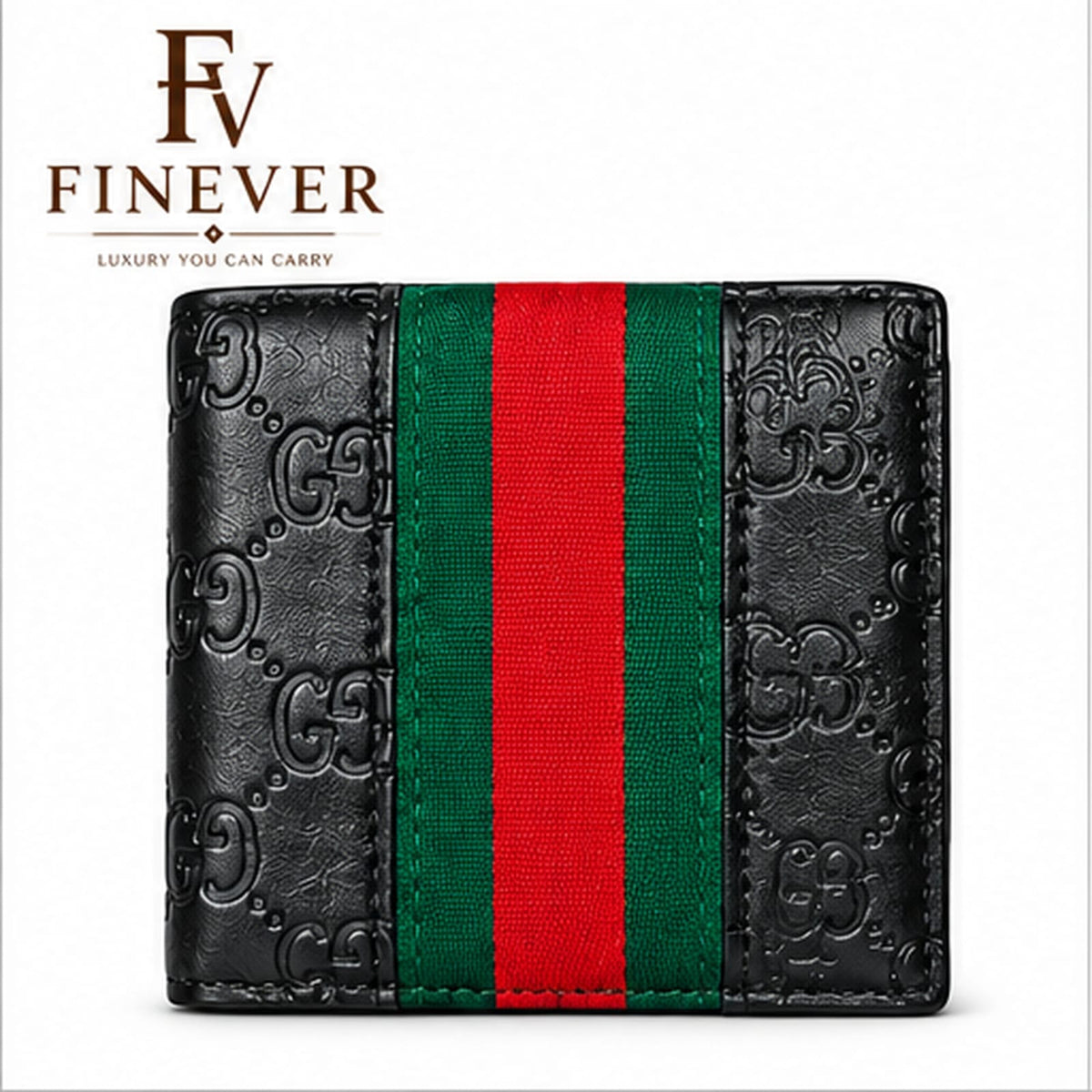 FINEVER Men's Premium Black Bifold Wallet – Multi-Card Holder Design