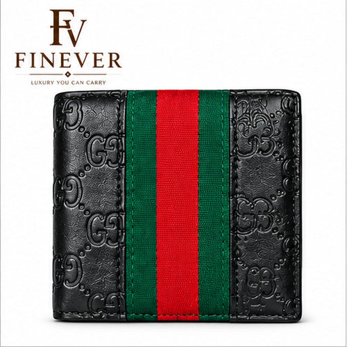 FINEVER Men's Premium Black Bifold Wallet – Multi-Card Holder Design
