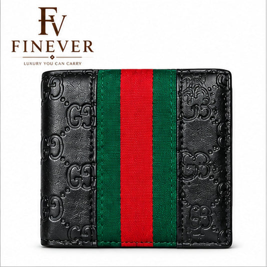 FINEVER Men's Premium Black Bifold Wallet – Multi-Card Holder Design