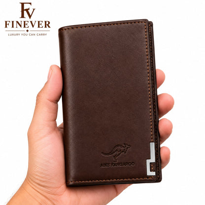 AKS Kangaroo Men's Dark Brown Wallet – Classic Bifold Design