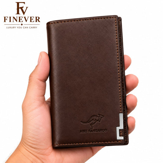 AKS Kangaroo Men's Dark Brown Wallet – Classic Bifold Design