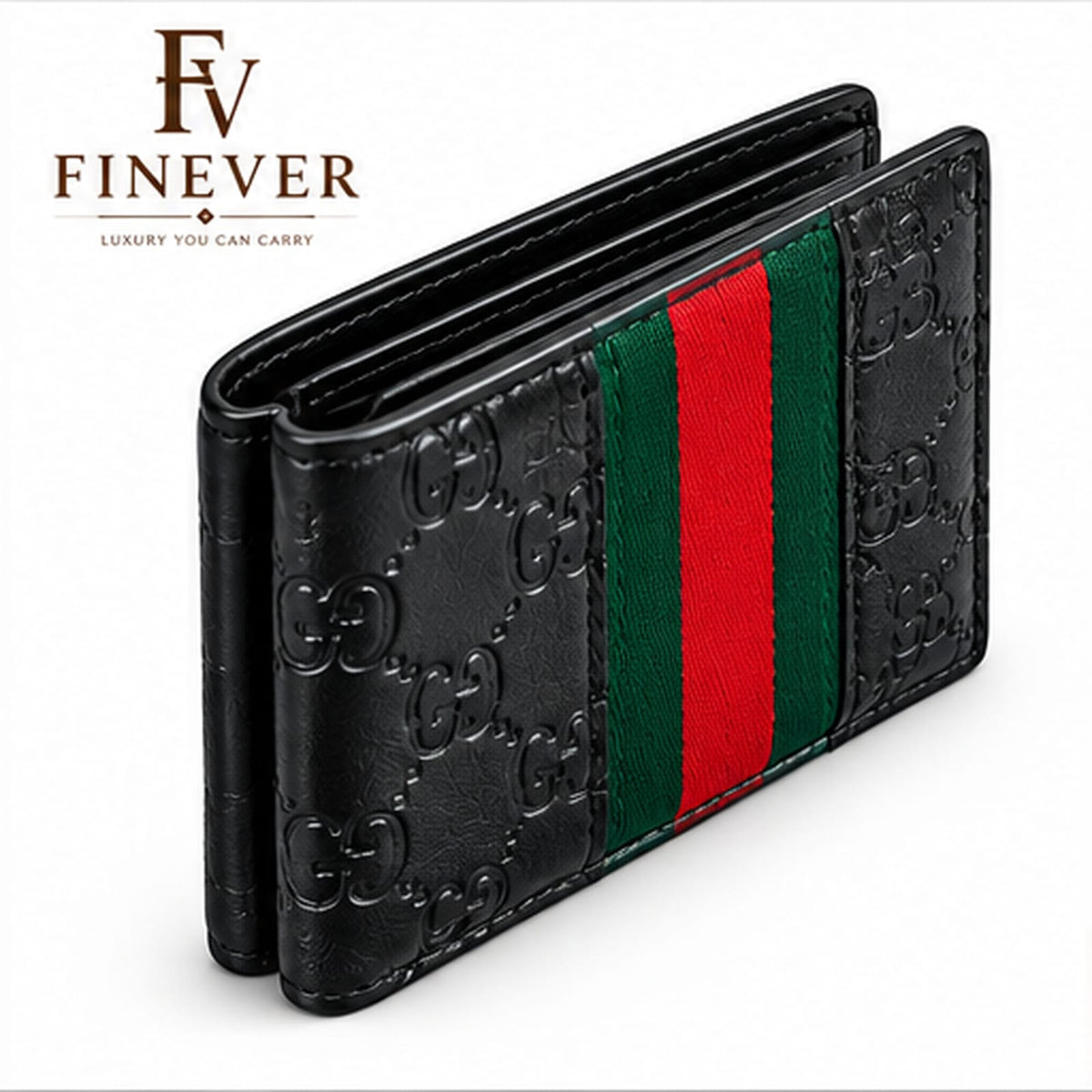 FINEVER Men's Premium Black Bifold Wallet – Multi-Card Holder Design